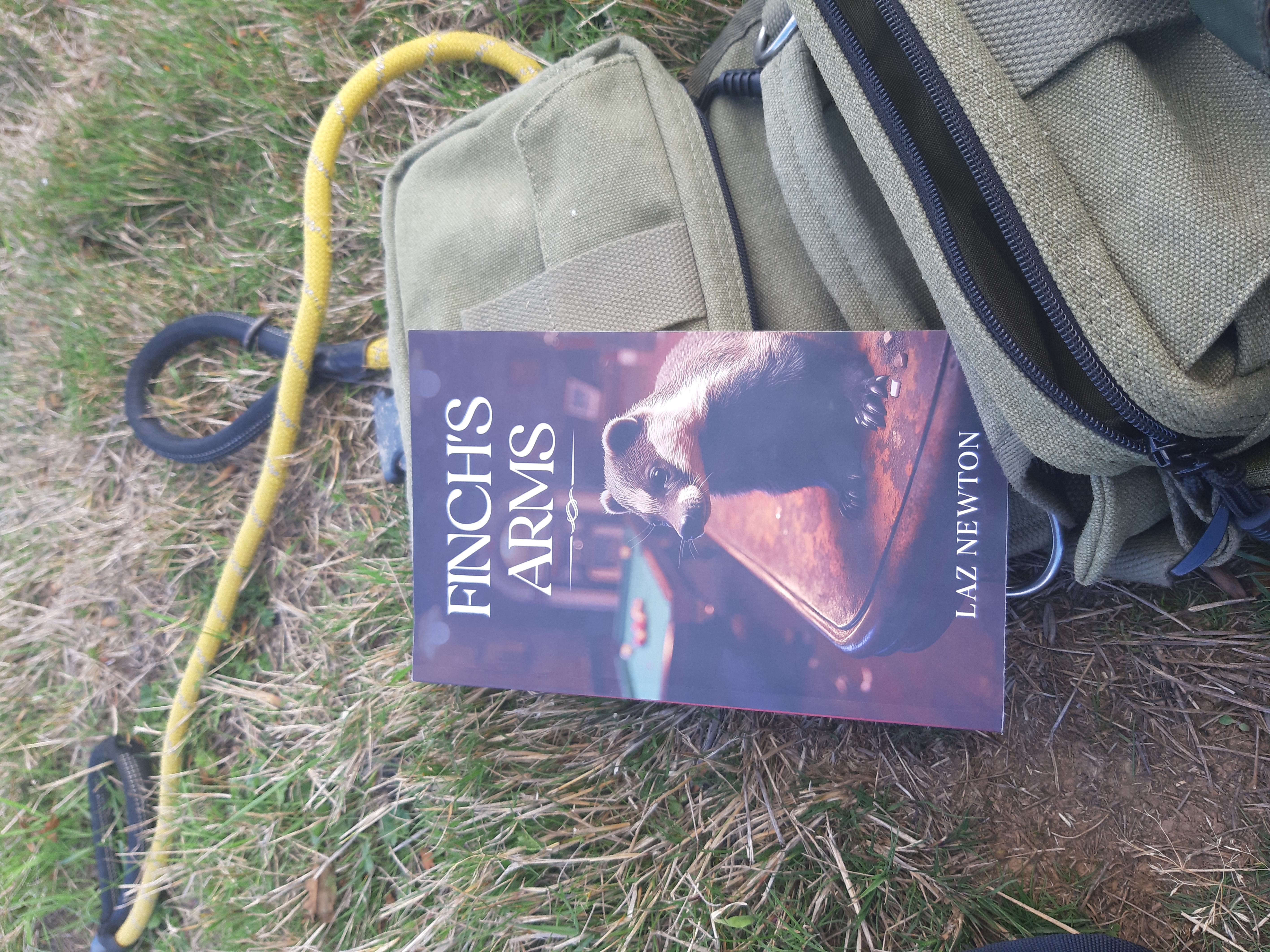 Finch's Arms with backpack