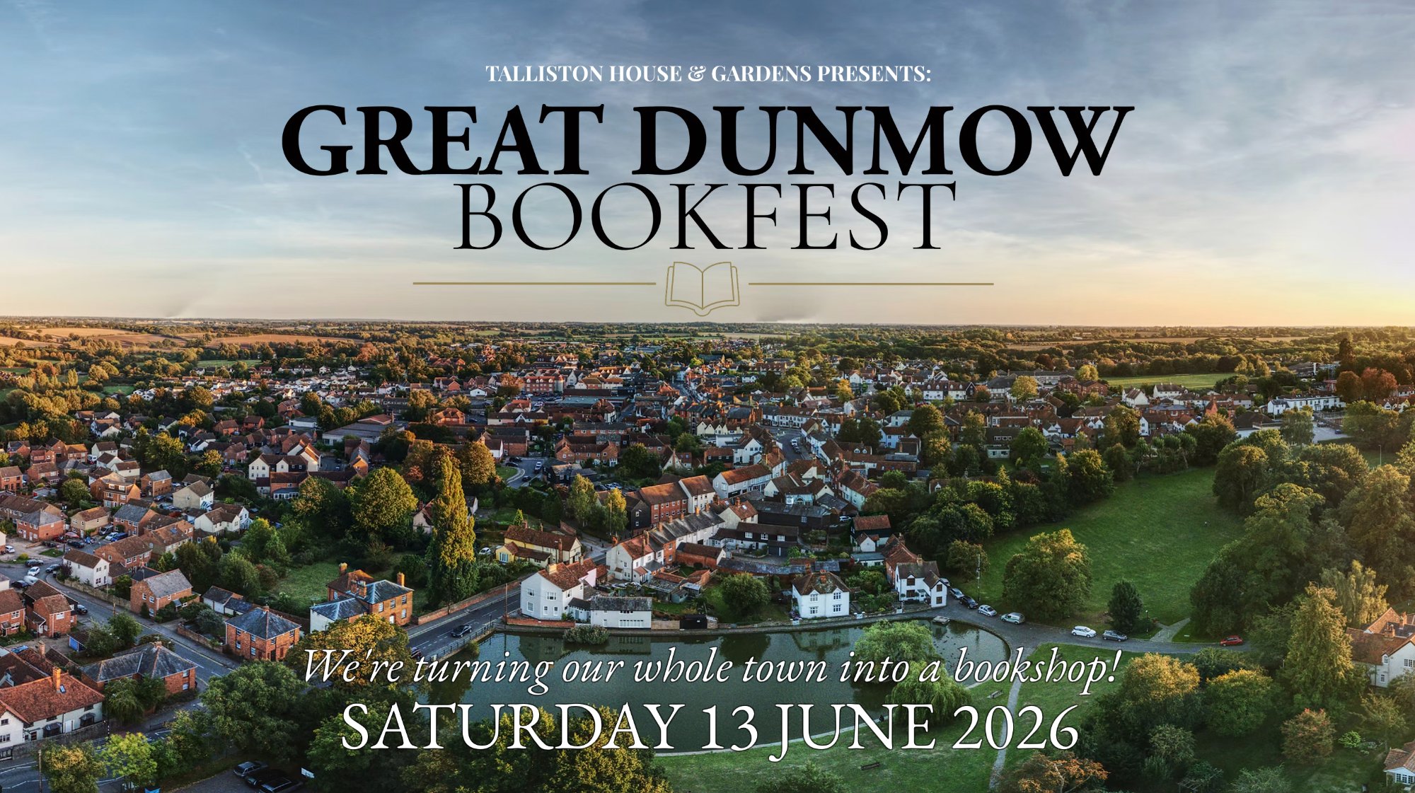 Great Dunmow BookFest - Aerial view of Great Dunmow town